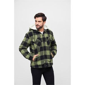 Brandit Lumberjacket Hooded black/olive obraz