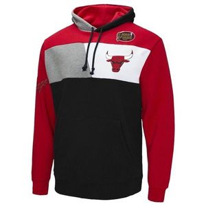 Mitchell & Ness sweatshirt Chicago Bulls Color Blocked Fleece Hoodie red obraz