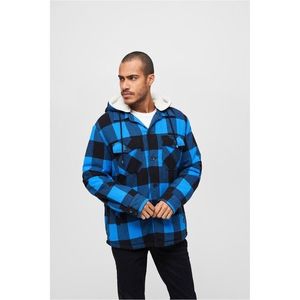 Brandit Lumberjacket Hooded black/blue obraz