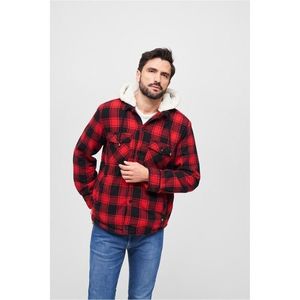 Brandit Lumberjacket hooded red/black obraz
