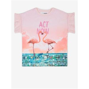 Růžové holčičí tričko Desigual Velez obraz
