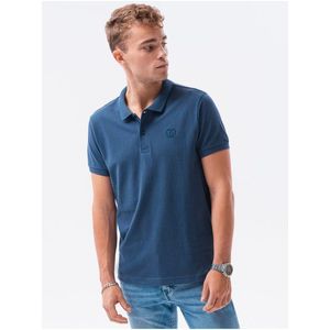 Tmavě modré pánské basic polo tričko Ombre Clothing obraz