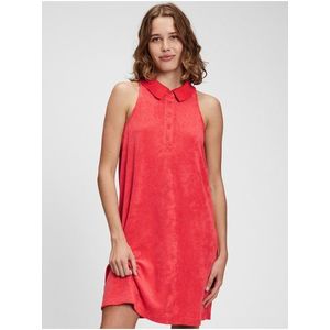 Červené dámské krátké šaty s límečkem GAP obraz