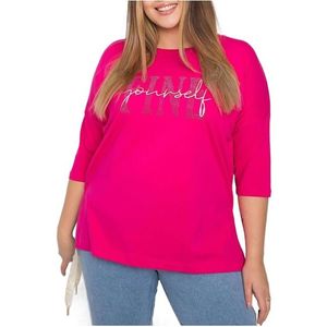 Neonově růžové dámské tričko s nápisem obraz