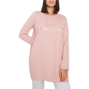 Světle růžová volná tunika alexiah s nápisem "shine glamour" obraz