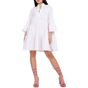 Bílé volné bavlněné mini šaty obraz