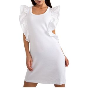 Bílé mini šaty s volány obraz