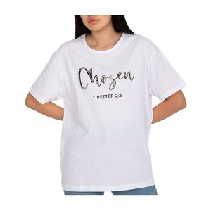 Bílé dámské bavlněné tričko s nápisem obraz