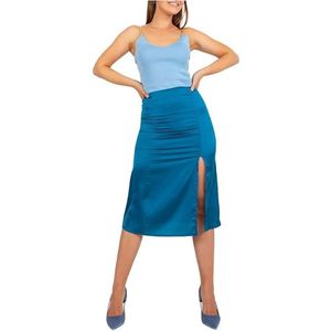 Modrá midi sukně s rozparkem obraz
