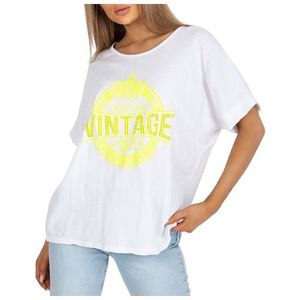 Bílé dámské tričko se žlutým potiskem obraz