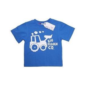 Modré chlapecké tričko s potiskem bagru obraz