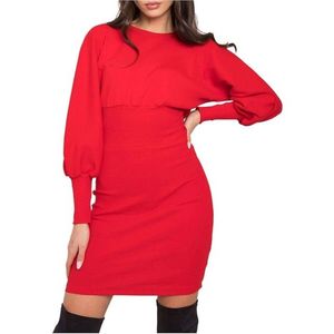 červené žebrované mini šaty obraz