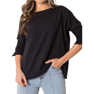 černé dámské oversize tričko s 3/4 rukávy obraz