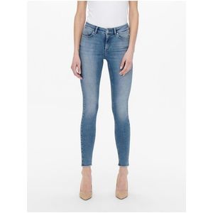Modré dámské skinny fit džíny s vyšisovaným efektem ONLY Blush obraz