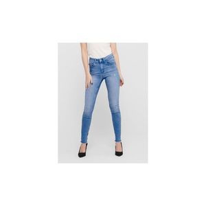 Modré skinny fit džíny s roztřepenými lemy ONLY Blush obraz