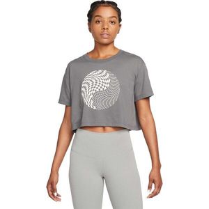 Nike DRI-FIT YOGA Dámské tričko, tmavě šedá, velikost obraz