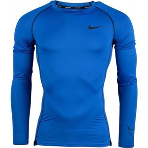 Nike PRO DRI-FIT Pánské triko s dlouhým rukávem, modrá, velikost obraz