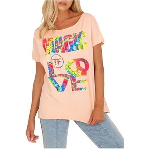 Meruňkové tričko s barevným nápisem obraz