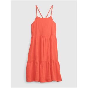 Oranžové holčičí šaty volánové šaty obraz