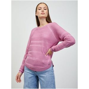 Růžový dámský žebrovaný svetr ZOOT.lab Heddie obraz