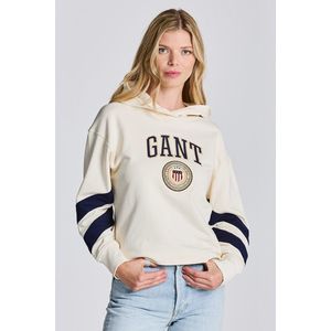 MIKINA GANT D1. CREST SHIELD DETAIL HOODIE CREAM obraz