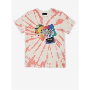 Růžovo-krémové holčičí vzorované tričko Diesel obraz