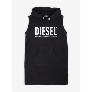 Černé holčičí mikinové šaty s kapucí Diesel obraz