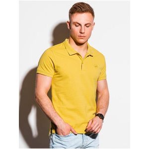Žluté pánské basic polo tričko Ombre Clothing obraz