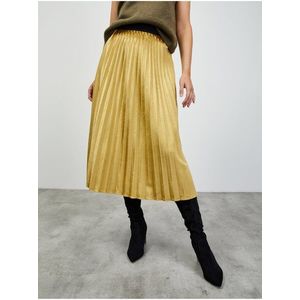 Plisovaná midi sukně ve zlaté barvě a sametové úpravě ZOOT.lab Nova obraz