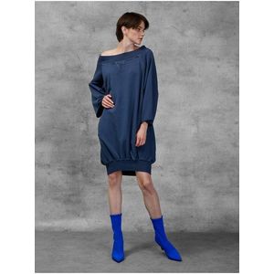 Tmavě modré dámské oversize mikinové šaty Diesel obraz
