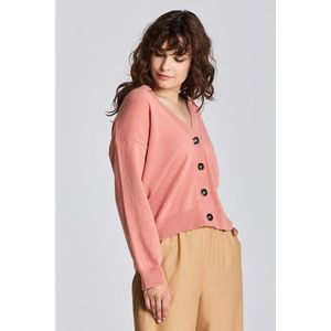 SVETR GANT D1. SUPERFINE LAMBSWOOL CARDIGAN TERRACOTTA PINK obraz