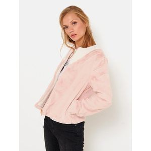 Světle růžová bunda z umělého kožíšku CAMAIEU obraz