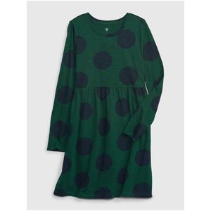 Tmavě zelené holčičí puntíkované šaty GAP obraz