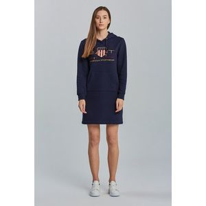 MIKINOVÉ ŠATY GANT ARCHIVE SHIELD HOODIE DRESS modrá S obraz