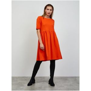 Oranžové mikinové basic šaty ZOOT.lab Monika 2 obraz