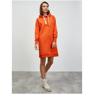 Oranžové mikinové basic šaty s kapucí ZOOT.lab Kirsten obraz