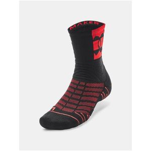 Červeno-černé pánské ponožky Under Armour UA Playmaker Mid-Crew obraz