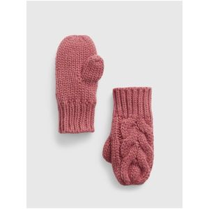 Růžové dětské pletené rukavice GAP obraz