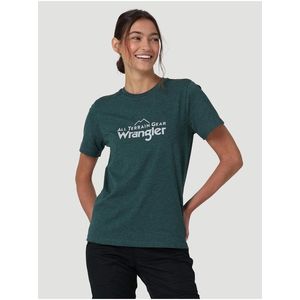 Tmavě zelené dámské žíhané tričko Wrangler obraz