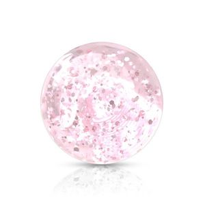 Plastová průhledná kulička na piercing s růžovými flitry, 5 mm, sada 10 ks obraz