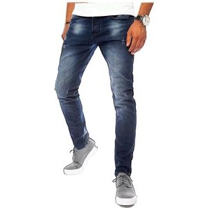 Tmavě modré džíny s prosvětlenými detaily obraz