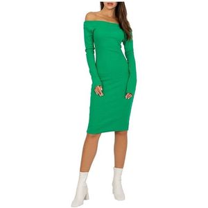 Zelené žebrované uplé šaty obraz