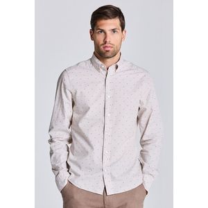 KOŠILE GANT D1. SLIM DOBBY DOT SHIRT HAZELWOOD BEIGE obraz