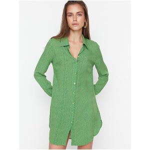 Zelená dámská prodloužená košile Trendyol obraz