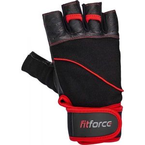 Fitforce FERAL Kožené fitness rukavice, černá, velikost obraz