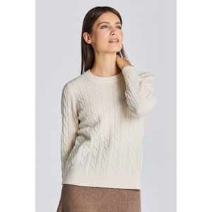 SVETR GANT D2. LAMBSWOOL CABLE C-NECK CREAM obraz