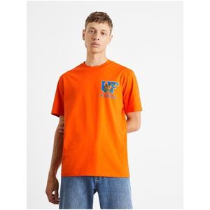 Oranžové pánské tričko Celio University of Florida obraz