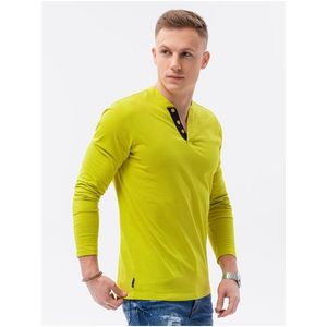 Žluté pánské tričko Ombre Clothing L133 obraz