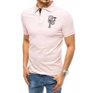 Pánské tričko s límečkem růžové STP obraz