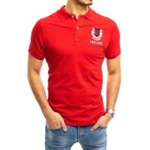 Pánské tričko s límečkem červené NUMMER obraz